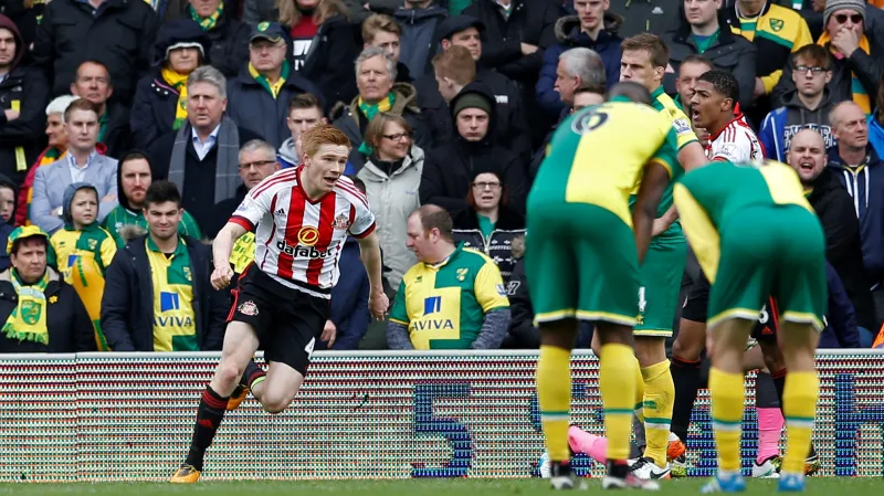 Duncan Watmore slaví v utkání s Norwichem