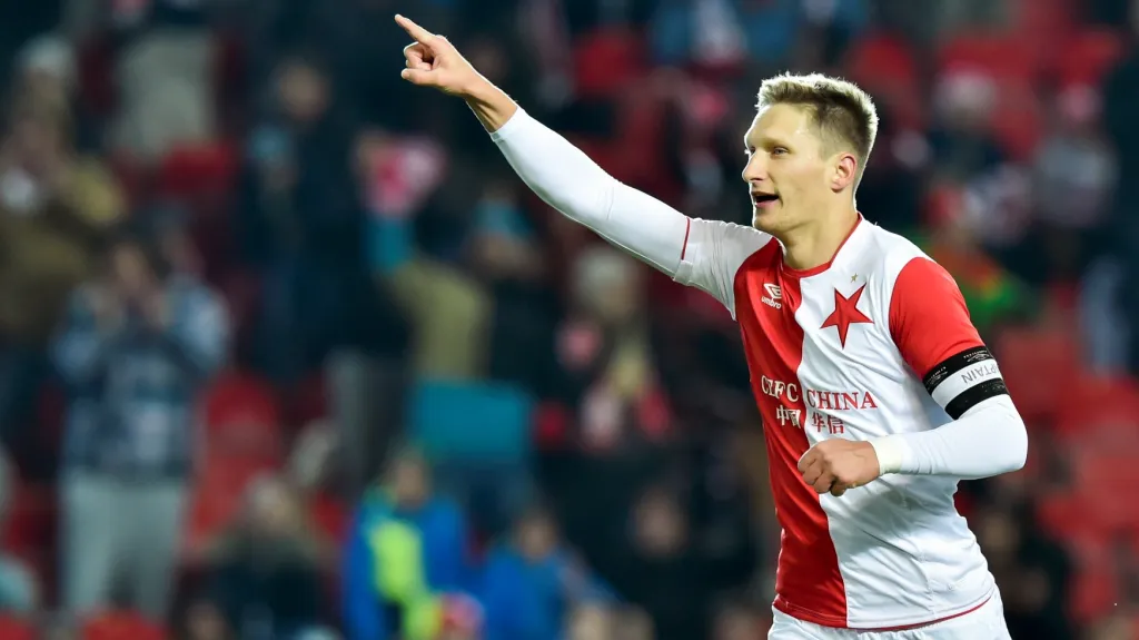 Slavící Milan Škoda ze Slavie