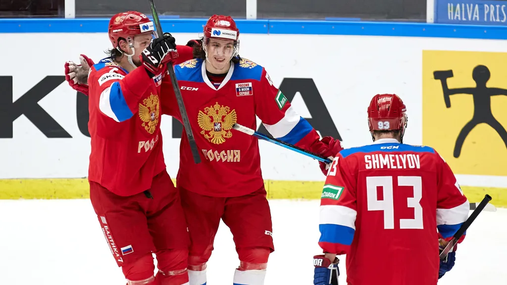 Radost ruských hokejistů z trefy Mojsejeva
