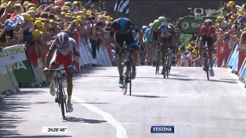 Závěrečné stoupání 3. etapy na Mur de Huy