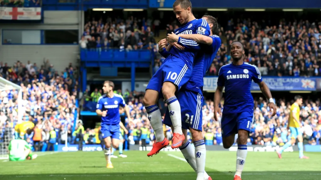 Radost hráčů Chelsea v utkání s Crystal Palace