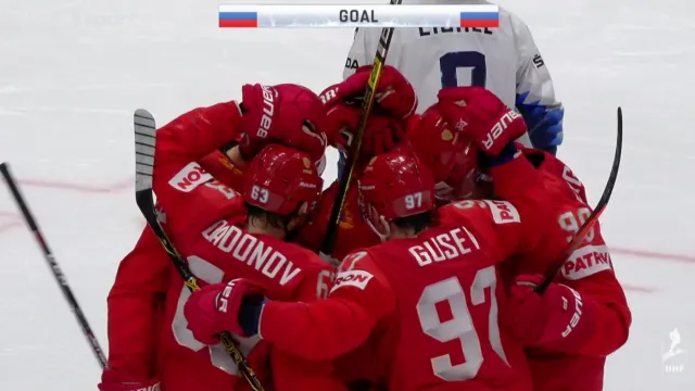 Gól v utkání Rusko - USA: Sergačov - 2:0 (16. min.)