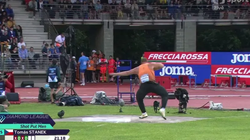 Nejdelší vrh koulí Staňka na mítinku DL ve Florencii