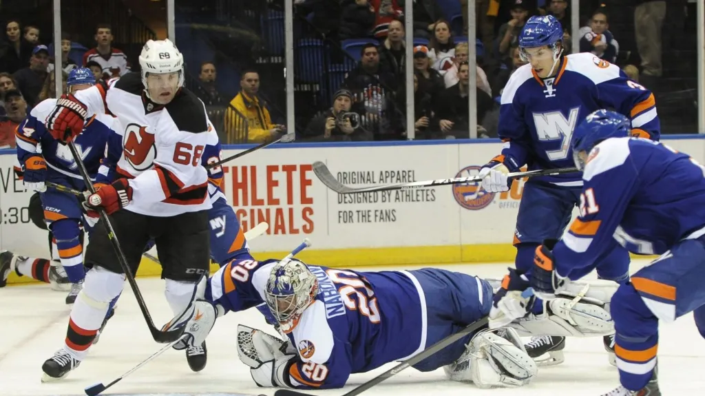 Jaromír Jágr v utkání s Islanders