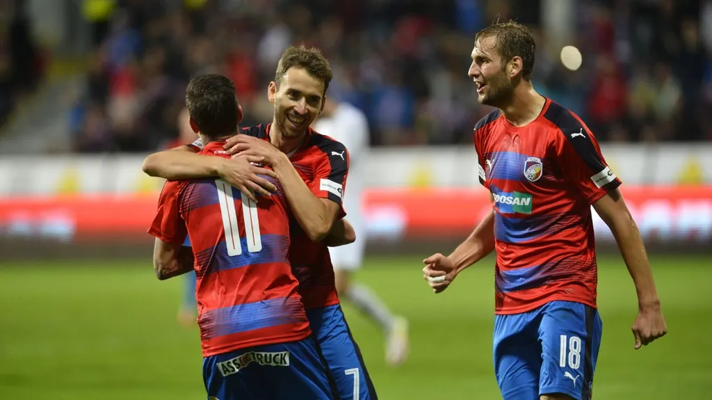 Radost fotbalistů Viktorie Plzeň