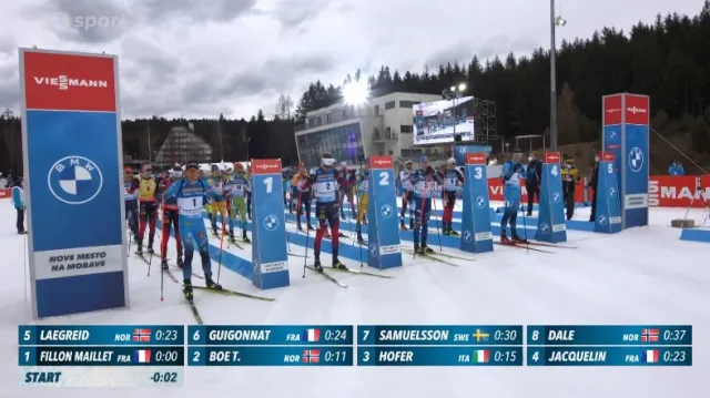 Sestřih stíhacího závodu biatlonistů