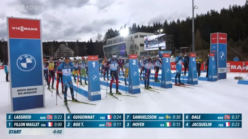 Sestřih stíhacího závodu biatlonistů