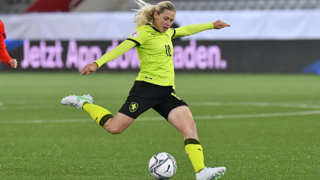 Kateřina Svitková v barážovém utkání Švýcarsko – Česko