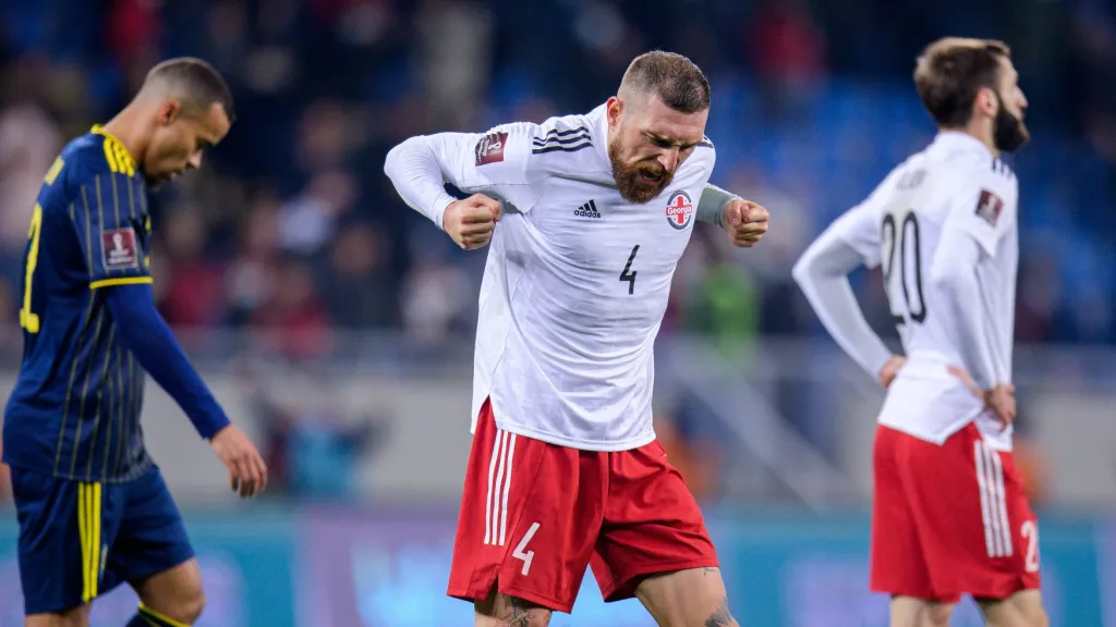 Gruzínci slaví výhru nad Švédskem