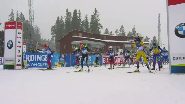 Sestřih závodu biatlonistek s hromadným startem