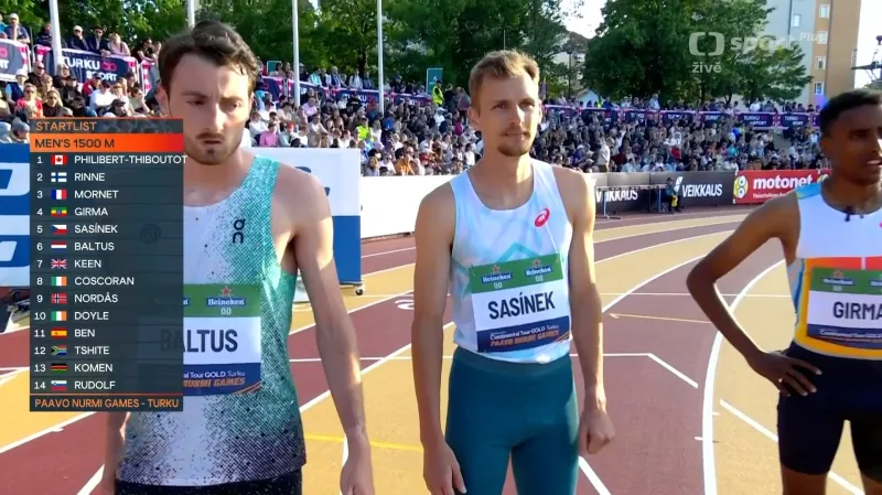 Běh na 1500 metrů v Turku se Sasínkem