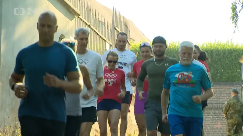 Prezident Pavel si zaběhal s olympioniky
