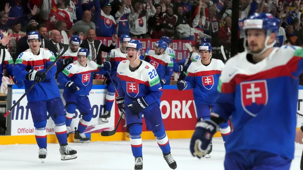 Radost hokejistů Slovenska