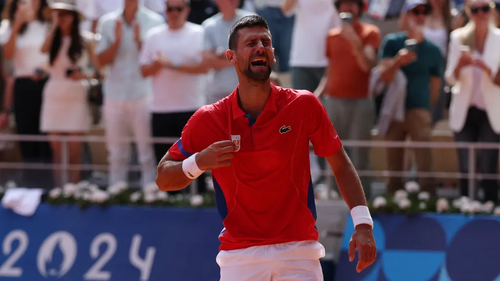 Emoce Novaka Djokoviče po zisku zlaté medaile