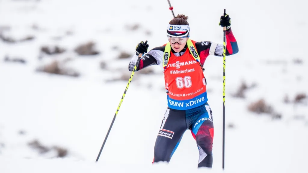 Veronika Vítková na trati sprintu v Soldier Hollow