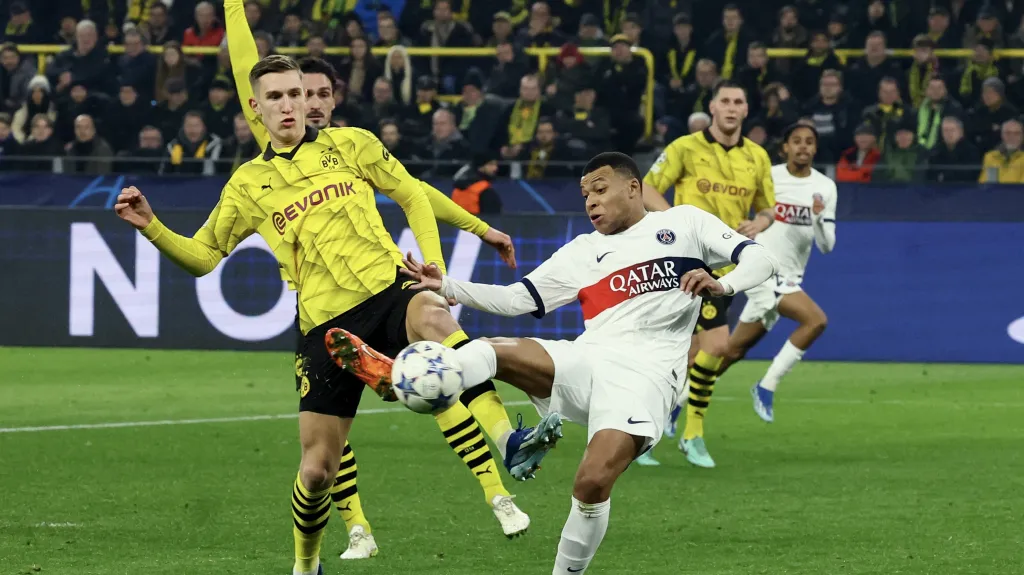Kylian Mbappé v utkání proti Dortmundu
