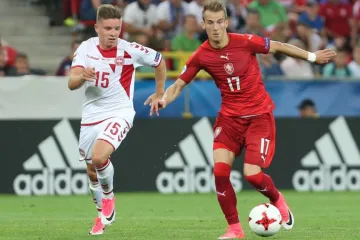 Václav Černý v utkání s Dánskem