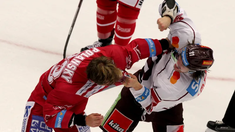 Jiří Polanský v bitce s Matějem Beranem