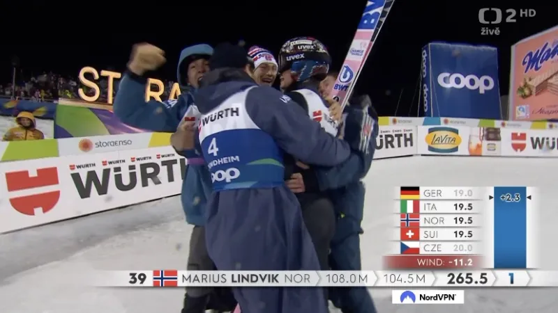 Medailové skoky na středním můstku MS v Trondheimu