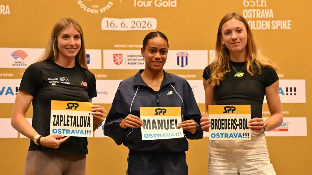 Emma Zapletalová, Lurdes Gloria Manuel a Femke Broedersová-Bolová před Zlatou tretrou