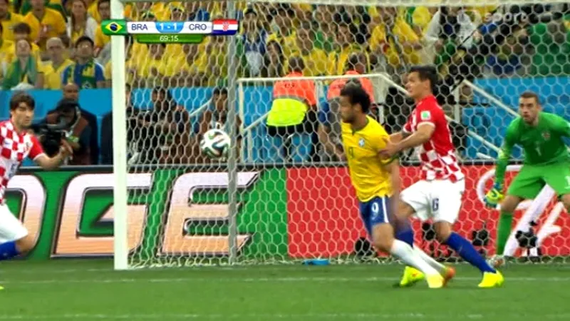 Gól v utkání Brazílie - Chorvatsko: Neymar z pen. - 2:1 (71. min.)