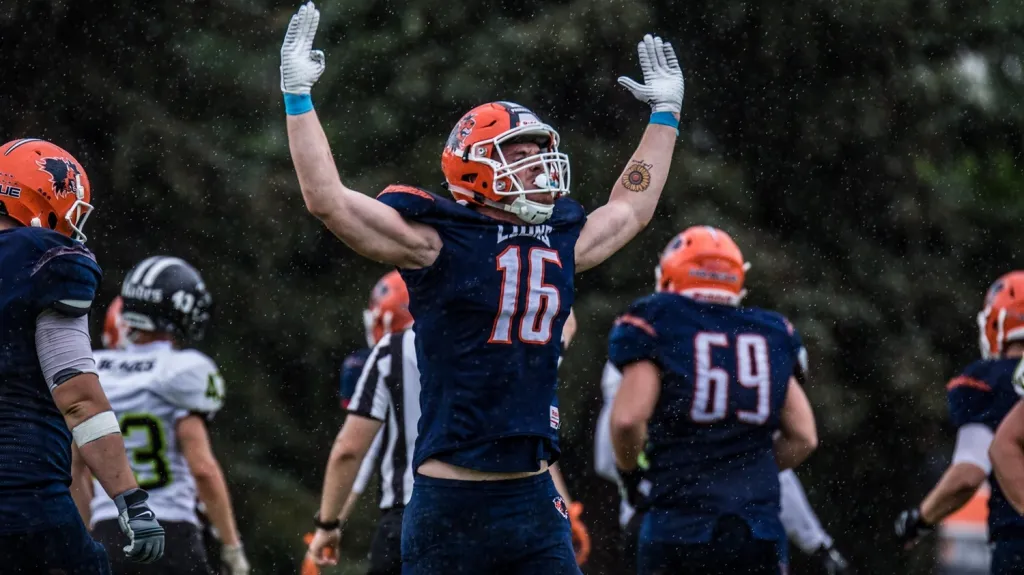 Radující se Archie Stevens z Prague Lions