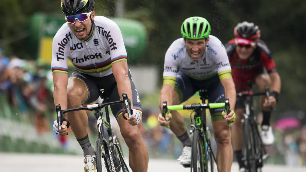 Peter Sagan před dvojicí Albasini, Dillier