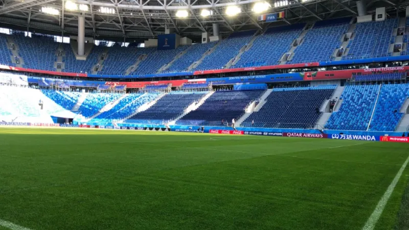 Petrohradská Zenit Arena. Tady se odehraje boj o bronz z MS