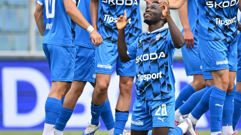 Salomon John z Mladé Boleslavi se raduje z branky