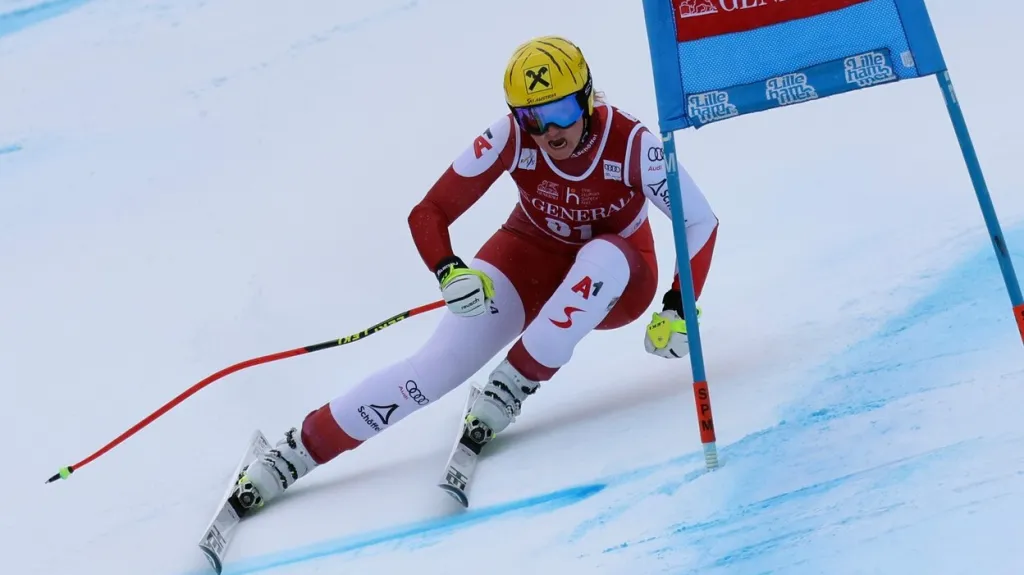 Rakušanka Nina Ortliebová v super-G v Kvitfjellu