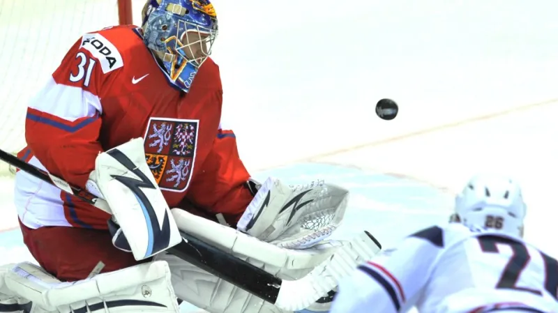 Brankář českého národního týmu Ondřej Pavelec