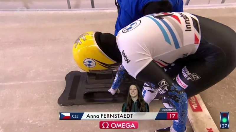 Jízda Anny Fernstädtové v 2. kole závodu v Innsbrucku