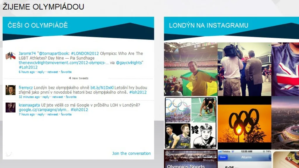 Náhled webu Žijeme olympiádou