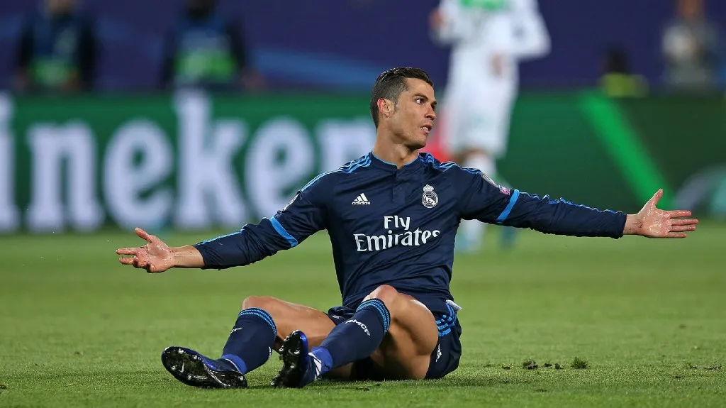 Cristiano Ronaldo v utkání s Wolfsburgem