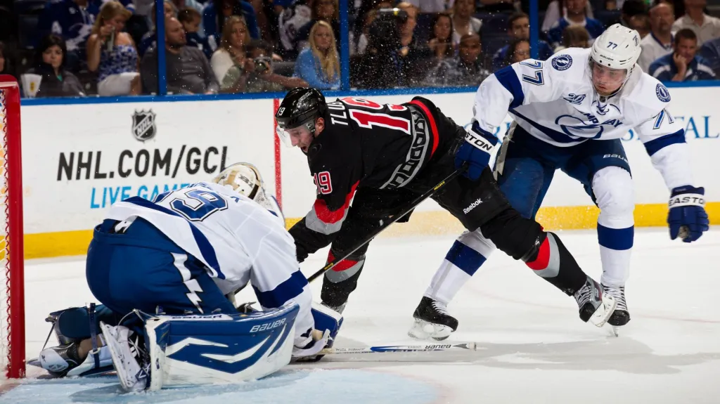 Jiří Tlustý v utkání proti Tampě Bay