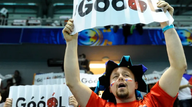 Fanoušci českého florbalového týmu