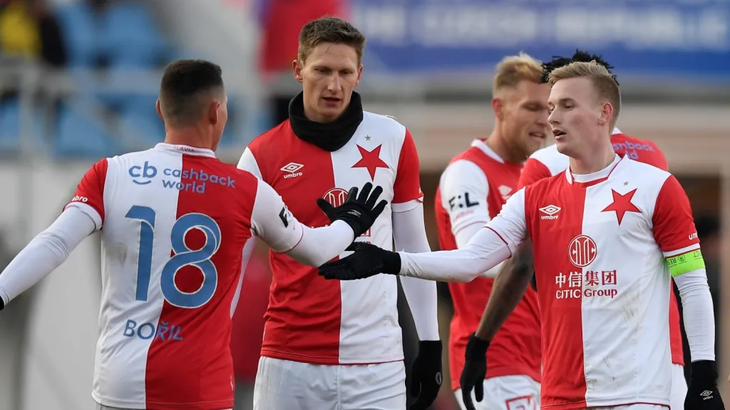 Radost fotbalistů Slavie