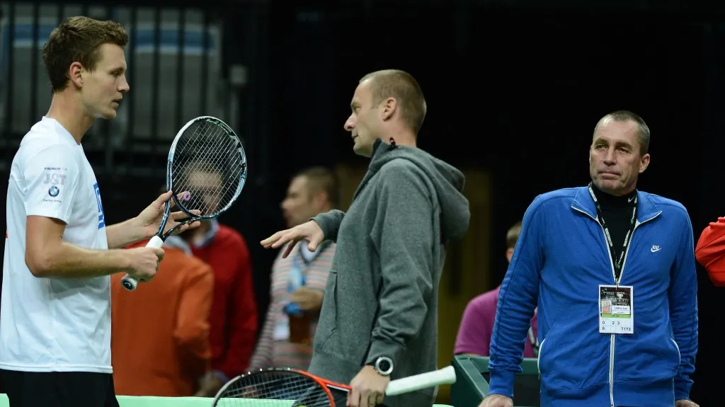 Ivan Lendl na tréninku českého týmu