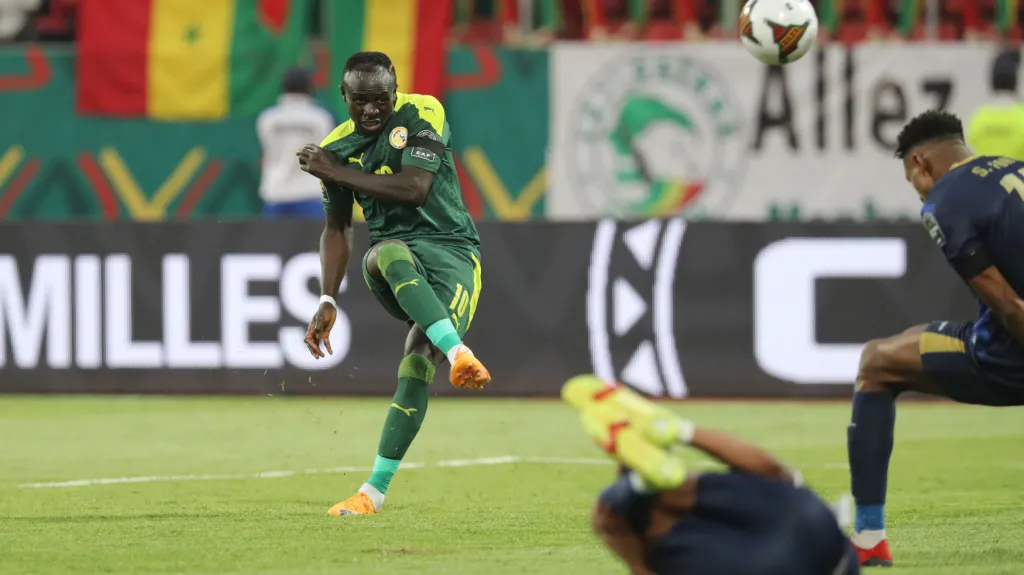 Sadio Mané dává gól Senegalu