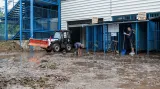 Následky přívalových dešťů na stadionu Liberce
