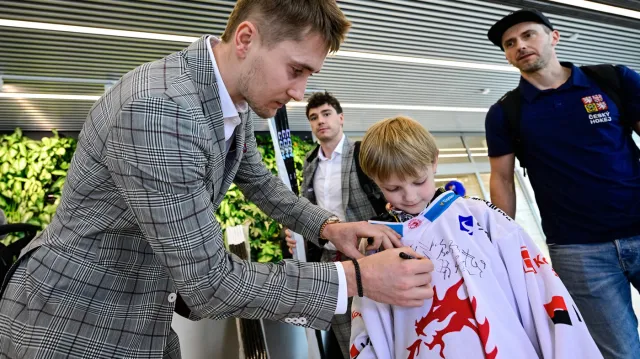 Hokejisté přistáli v Ruzyni patnáct hodin po prohraném čtvrtfinále se Švédskem