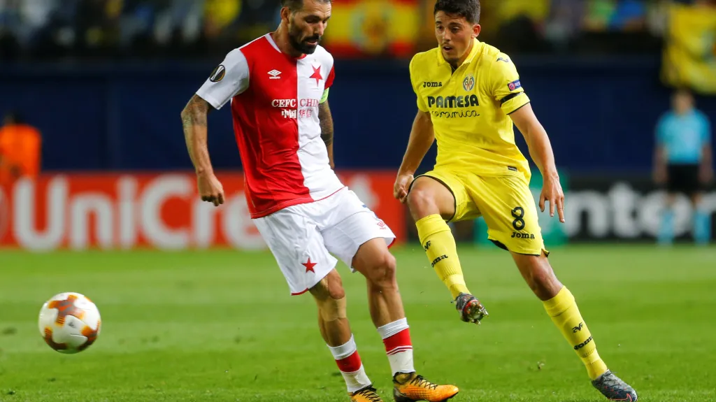 Danny ze Slavie (vlevo) v utkání proti Villarrealu