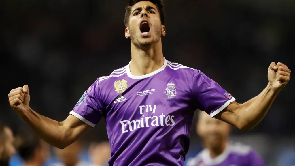 Marco Asensio slaví gól do sítě Juventusu ve finále Ligy mistrů
