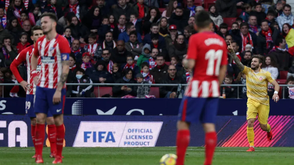 Portu (vpravo) slaví vyrovnávací gól na stadionu Atlética