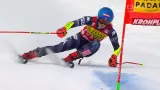 Jízda Mikaely Shiffrinové v 1. kole obřího slalomu v Kronplatzu
