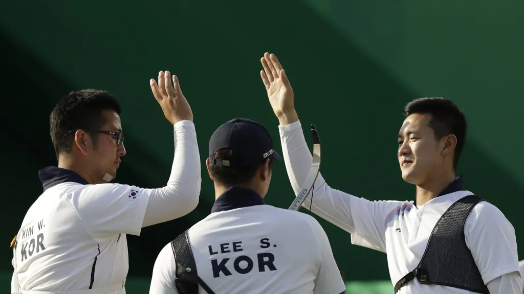 Radost jihokorejských lukostřelců na OH v Riu