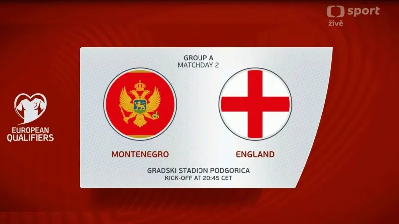 Sestřih utkání Černá Hora - Anglie