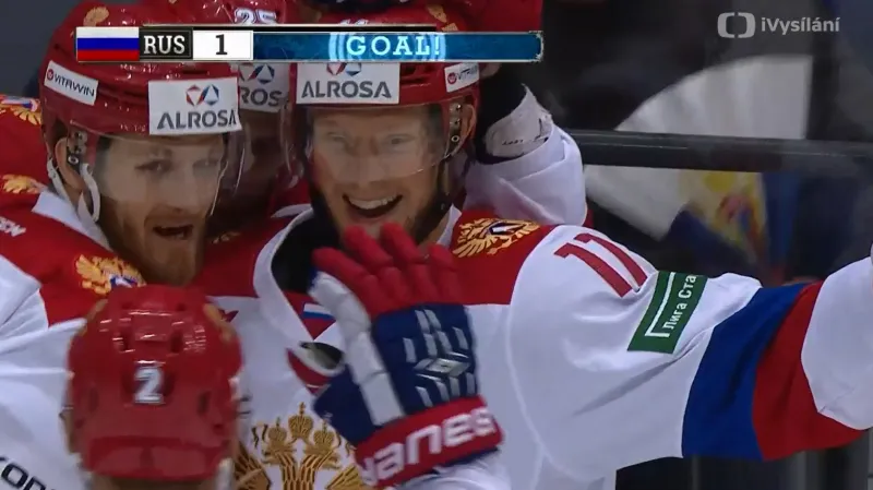 Gól v utkání Rusko - Finsko: Andronov - 1:0 (9. min.)