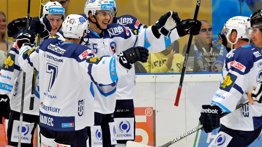 Slavící hokejisté Plzně