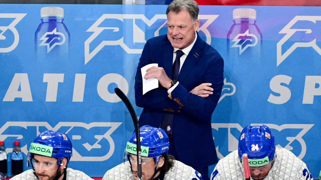 Kouč Radim Rulík při čtvrtfinále MS